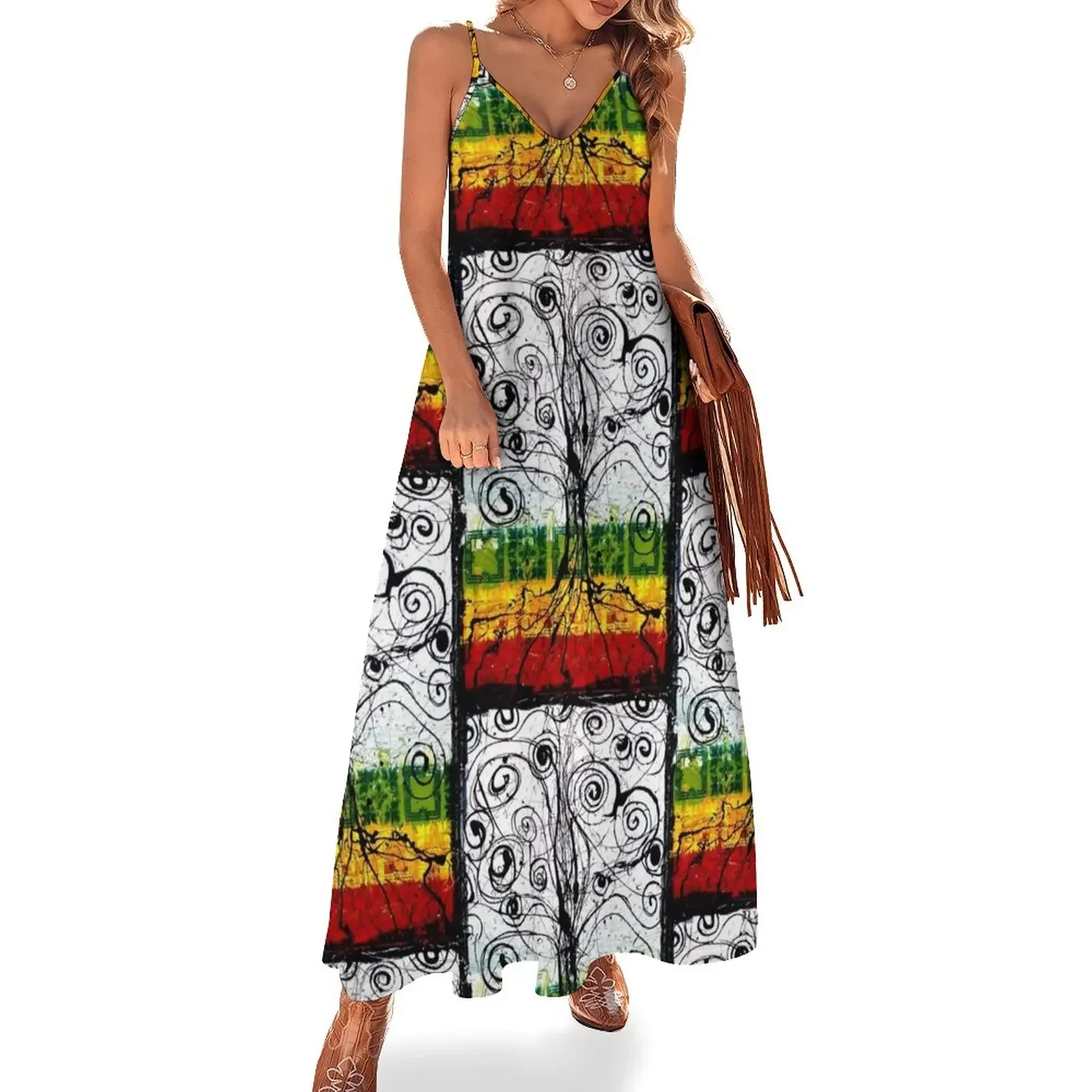 

Rasta Tree Sleeveless Dress evening dress woman Party dresses