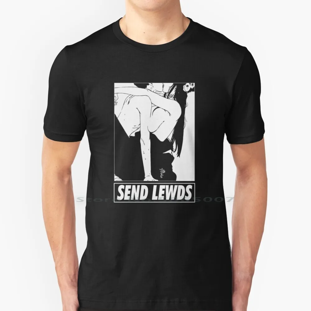 Send Lewds | Character 2 100% Cotton T Shirt Hentai With Senpai Ecchi Material Send Lewds Manga Oppai Cute Waifu Kawaii Sexy