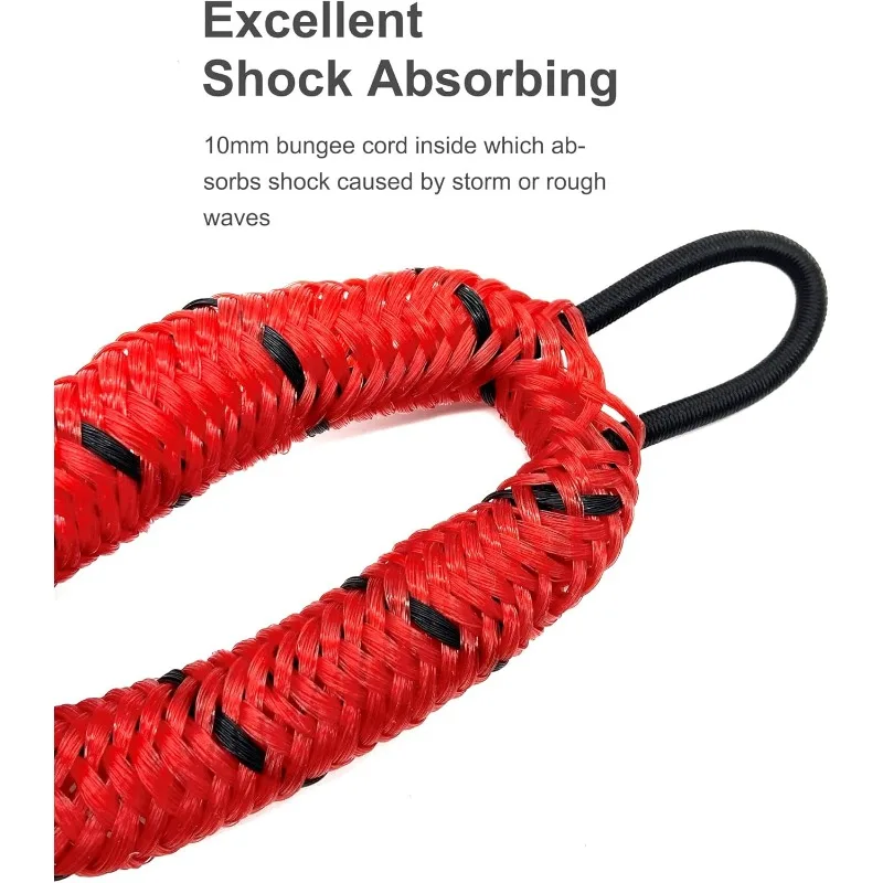 ​​4ft Boat Bungee Dock Lines with Stainless Steel Clip​​ – Heavy Duty Mooring Rope for PWC, Kayak, Jet Ski, Pontoon & Bass Boats