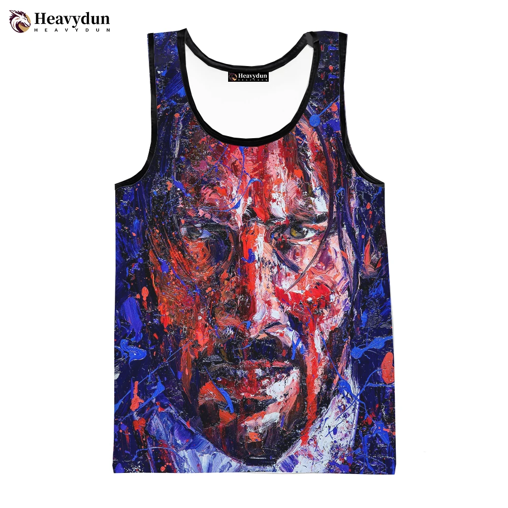 2023 New Fashion John Wick 3D Printed Tank Tops Sleeveless Shirts Harajuku Streetwear Oversized Tops Tees Cool Vest