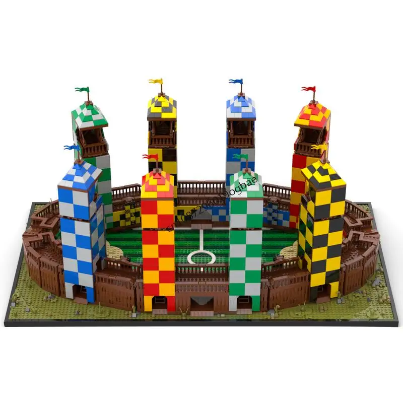 New 7206Pcs Hot Famous Magic Movie Moc Wizarding Sport Stadium Model Custom Puzzles Diy Creative Ideas Kids Toys Birthday Gifts