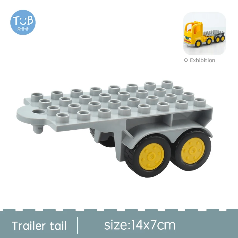 Große Größe Bausteine Sportwagen Bus Jeep LKW Zubehör Bricks Kompatibel mit Duplos Kinder DIY Teile Kinder Spielzeug Geschenk – Detail 3