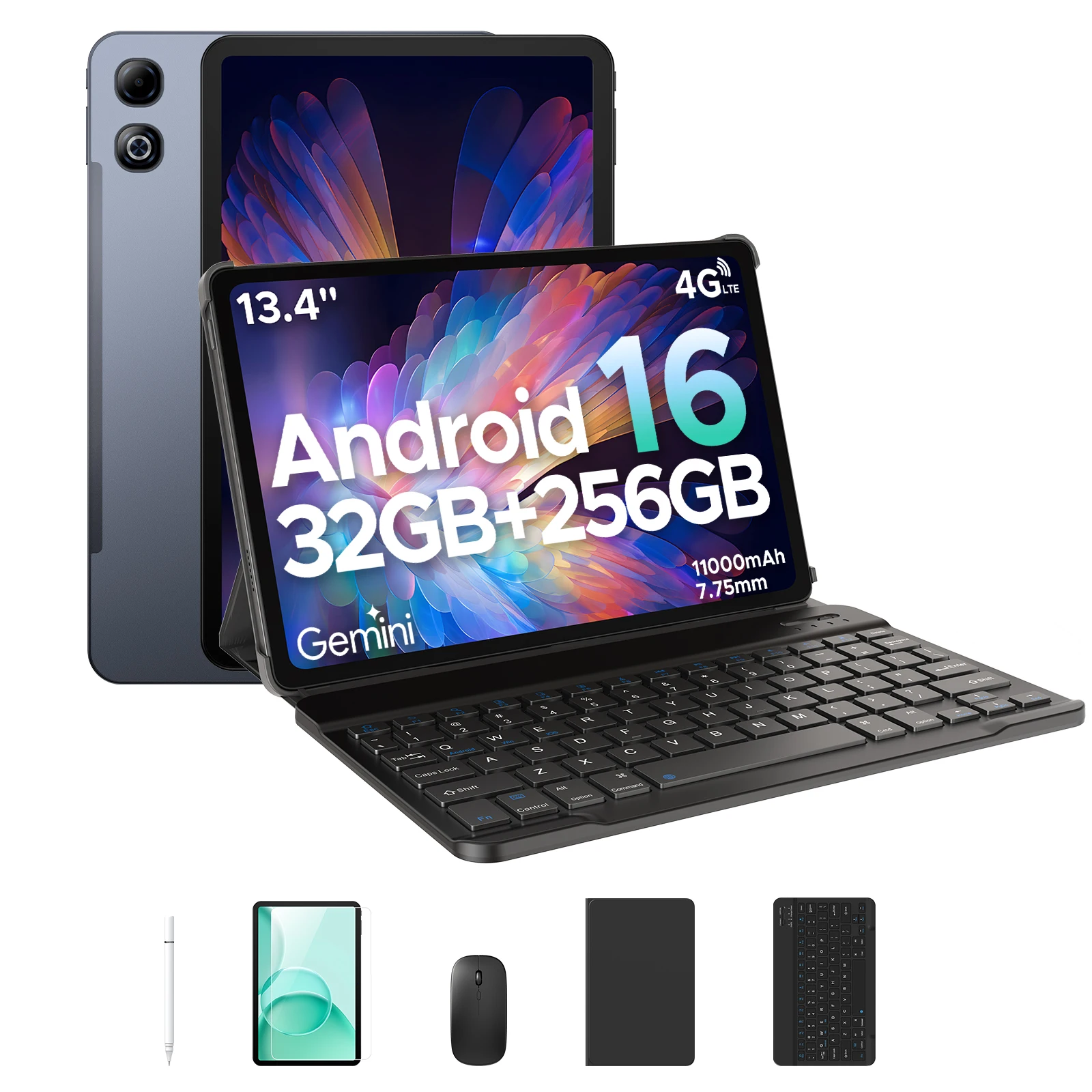 DOOGEE Tab G6 Max 2-in-1 Tablet PC 32GB/256GB 13,4'' FHD+ scherm Android 16 Gemini AI 11000mAh 7,7mm ultradun Widevine L1