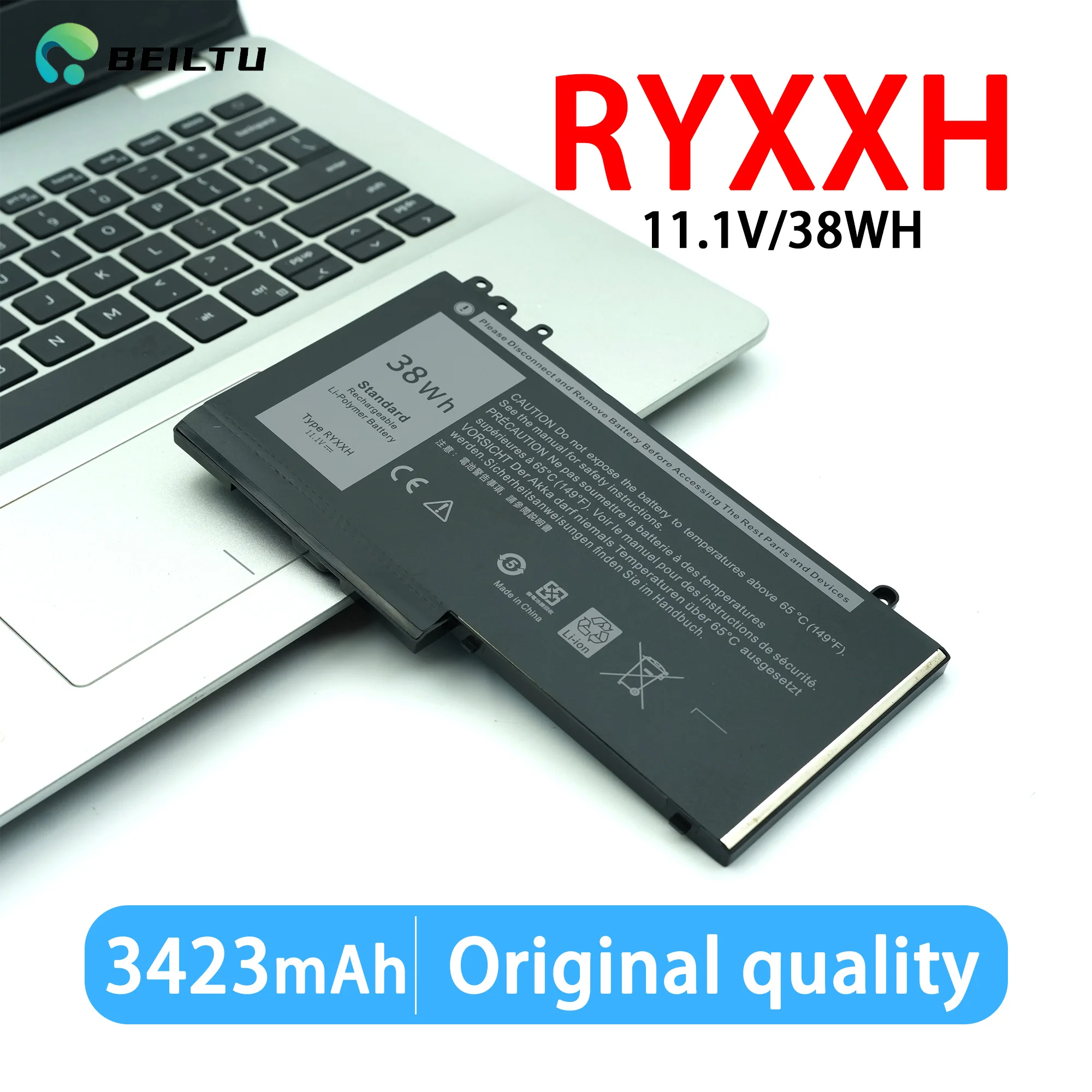 Laptop Battery RYXXH for Dell Latitude 12 5000 E5250 P25S001 E5450 E5550 3150 P21T001 3160 Notebook 09P4D2 9P4D2 0YD8XC 38Wh
