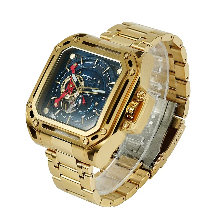 

Gold Stainless Steel Men's Mechanical Watch Japanese MIYOTA Automatic Movement Customized Watch Luminous Function Men's Watch