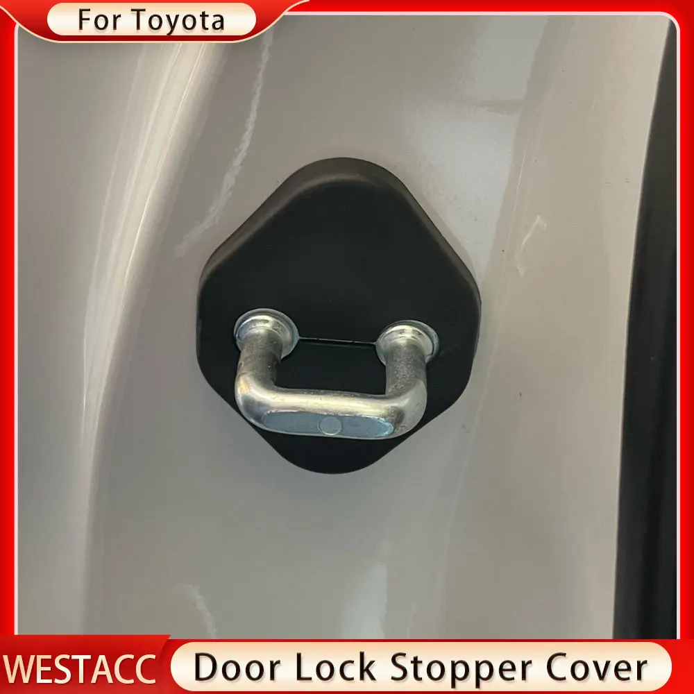4Pcs ABS Car Door Lock Cover Door Stopper Cover for Toyota Camry 2008-2013 Corolla 2008-2013 RAV4 RAV 4 2013-2018 Accessories