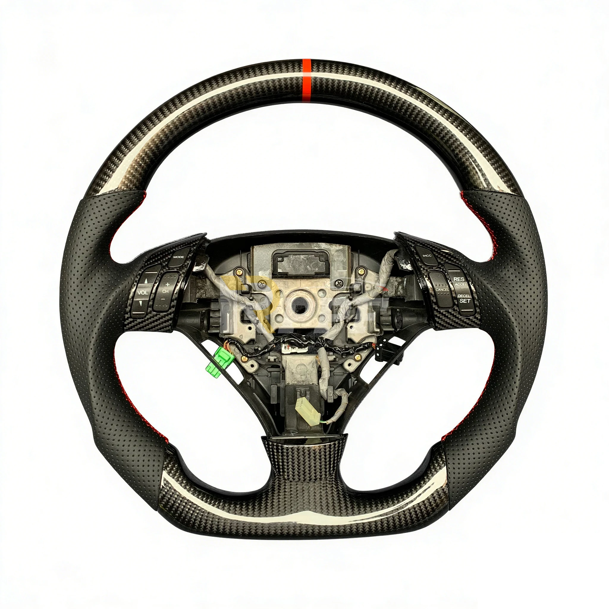 

For Honda 2003-07 7th Gen Accord CL7 CL9 EX-L V6 Forum 2004-08 TSX Customized Regular Real Carbon Fiber Steering Wheel