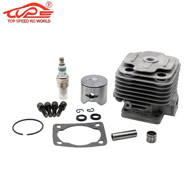 Upgrade 26CC 4 Hole Casting Cylinder Kit for Zenoah CY Rovan TSRC XJM Engine for 1/5 Rc HPI Rofun KM Baja Losi FG Goped RedCat