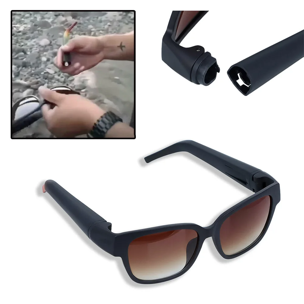 Dark Glasses with Organizer of Cigarette Hidden Memory Sunglasses Secret Storage Case Cigar Closet Horny Tube