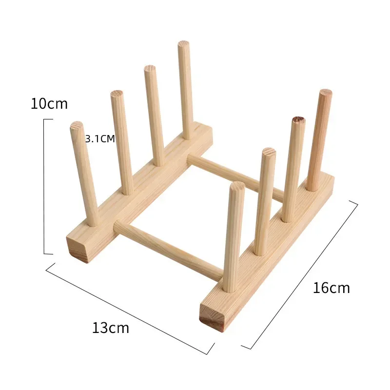 Wood Dish Drying Rack Drainer Storage Racks for Kitchen Pot Lid Holder Kitchen Organizer Shelf Dish Drainer Wooden Drain Rack