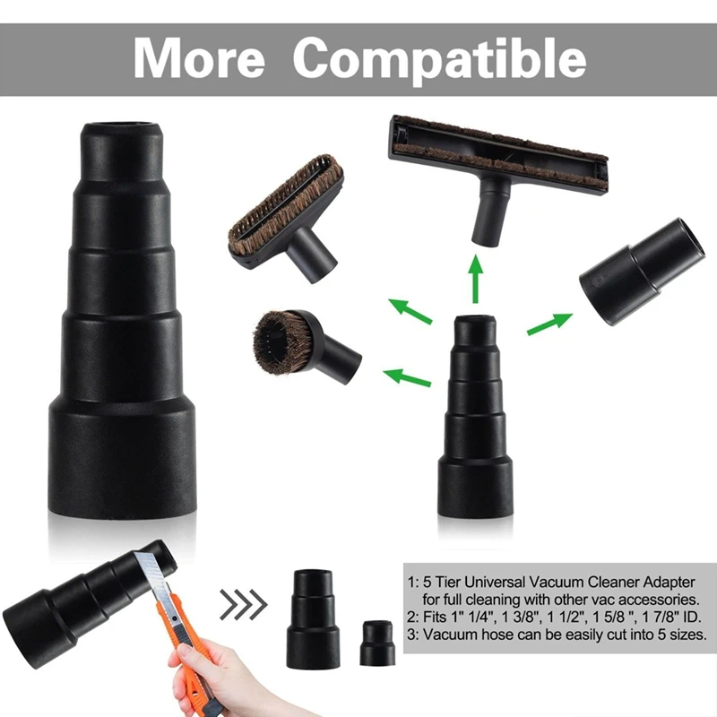 Juego de limpieza de accesorios universales de 9 piezas, accesorio de vacío/cepillo/herramienta para rincones, para mangueras estándar de 32 Mm y 35 Mm