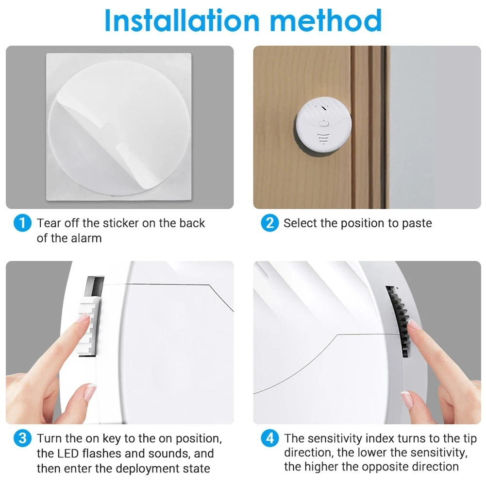 

Чувствительный Tuya Smart Wi-Fi сигнализация Датчик вибрации дверей и окон Защитное оповещение работает с Alexa, Smart Life