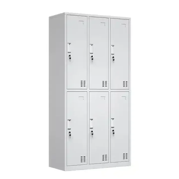 6 Door Steel Staff Locker Gym Storage Clothes Locker Cabinet With Card Slot