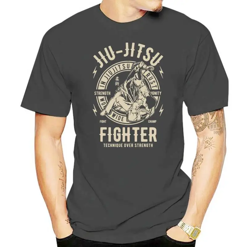 Hot  Fashion Ment Shirt Summer Style Jiu Jitsu Fighter Men Cool Tees Tops