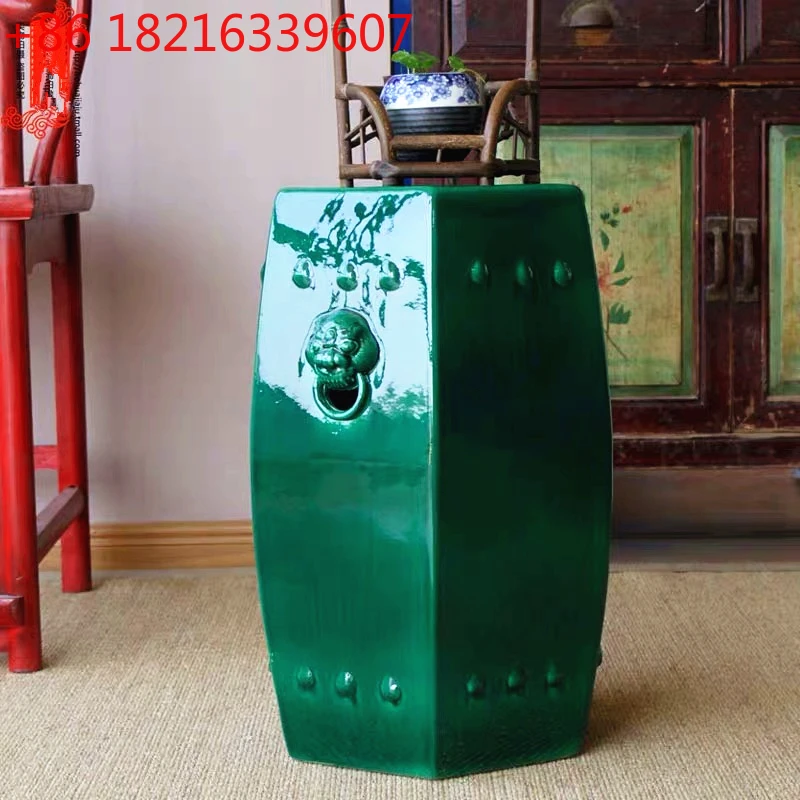 

New Chinese ceramic drum stool, prismatic square cool pier study sofa side several classical ornaments