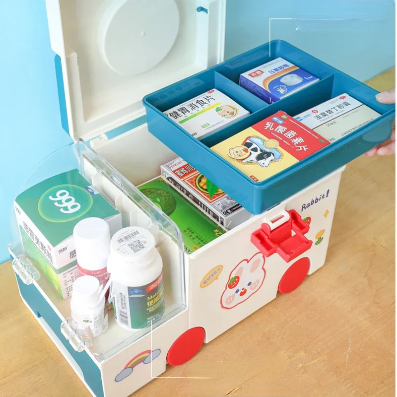 Family Medicine Storage Boxes Large Volume Home Pill Organizer Children Medicine Division Box Personal Health Storage