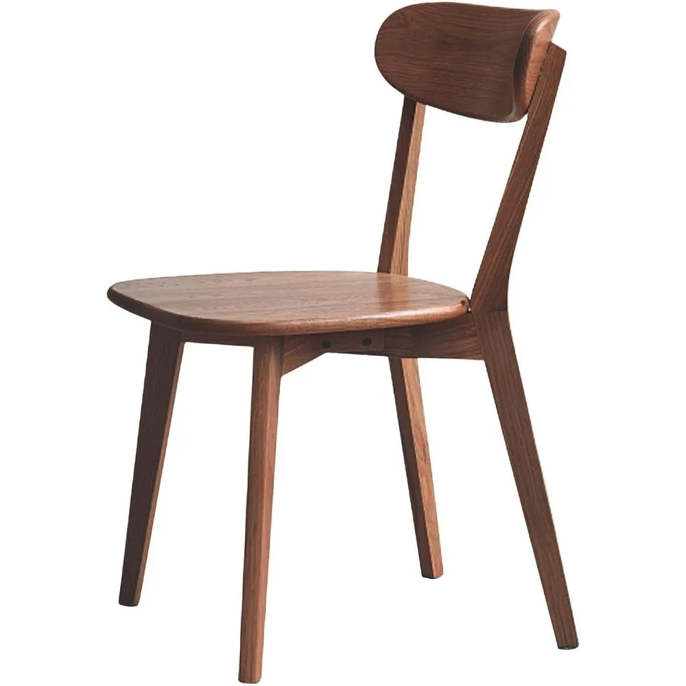 

100% Oak Solid Wood Modern Chair with Curved Backrest Kitchen