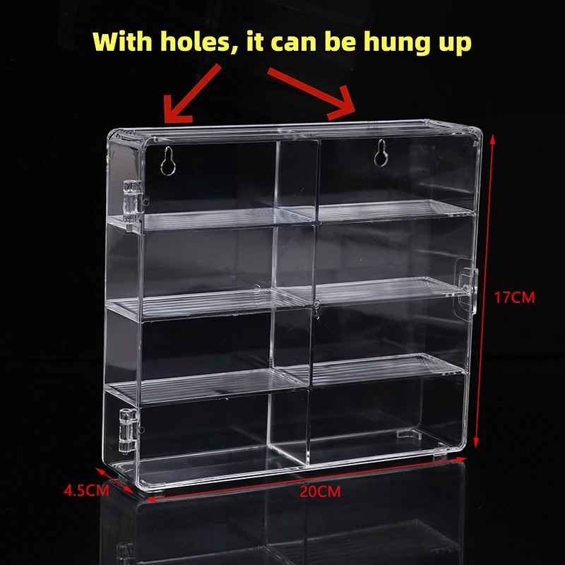 1 Piece Car Non Punching Adhesive Wall Transparent Storage Box 1:64 Acrylic Car Display Box For Car Model Toy Cabinet Rack