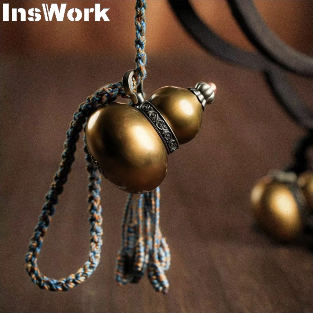 

Brass Gourd Pendant Necklace Pendant Knife Beads Metal Edc Fingertip Toy