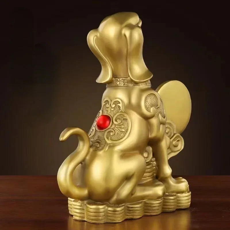 Feng Shui Copper Money Dog Inviting Wealth Guarding Home Decoration