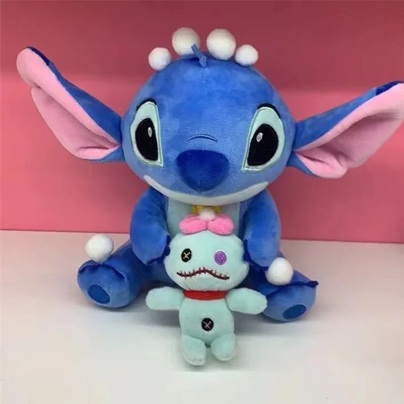 23-50CM New Disney Lilo & Stitch Doll Cartoon Angel Plush Toy Cute Anime Soft Stuffed Kawaii Companion Children's Birthday Gift