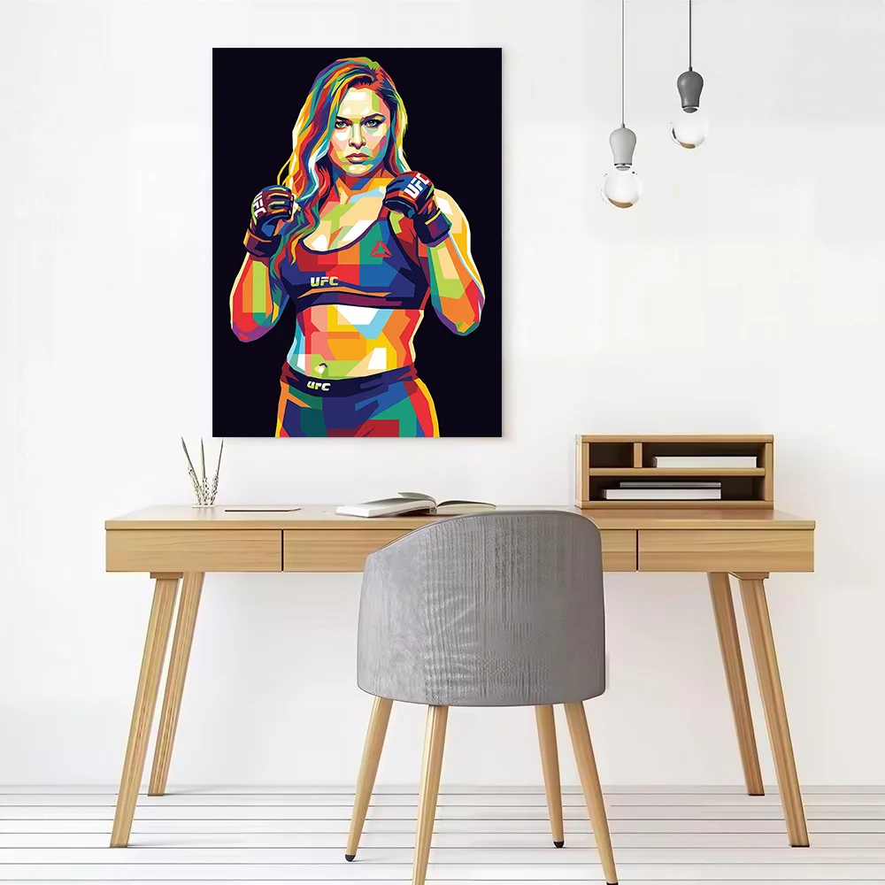 Ronda Rousey Pop Art Portrait Canvas Poster Customizable Pictures Wall Art Canvas Painting for Interior Decoration Room Decor