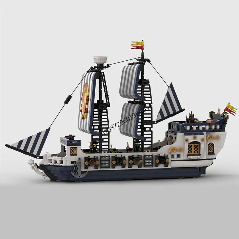 

Новый 1828 шт. Moc европейские средневековые пираты серии Адмирал военный корабль Diy творческие идеи императорские флагманские игрушки подарки строительные блоки