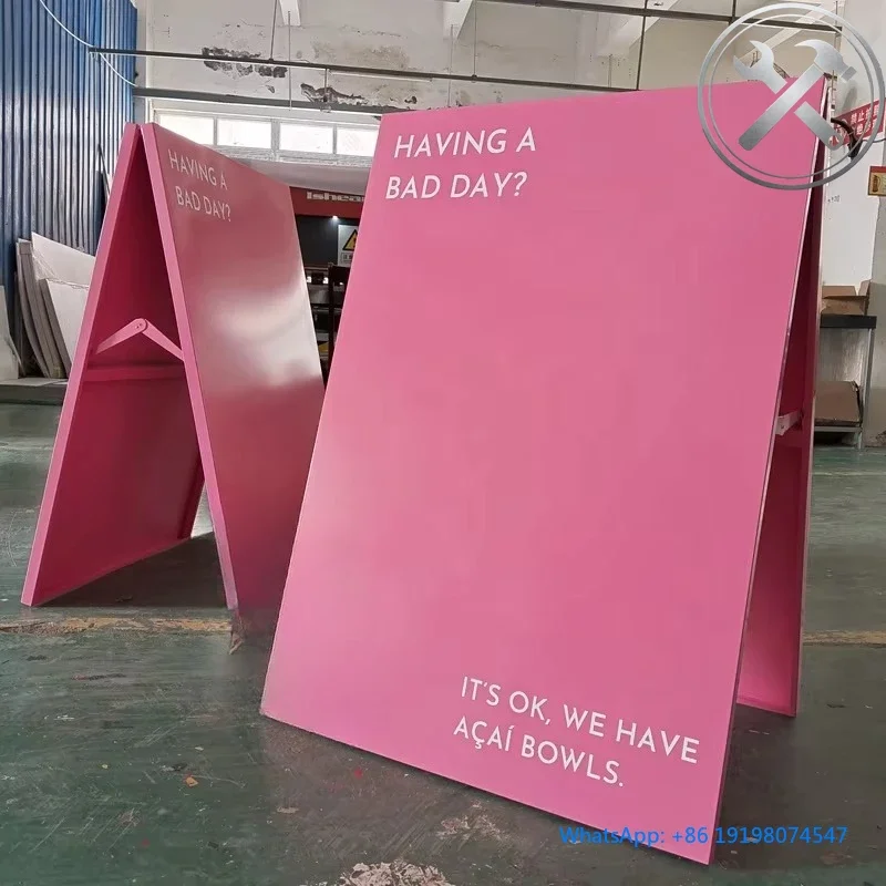 

Commercial Stainless Steel A Fram Sign Doubl Sided Floor Stand Outdoor Advertising Board