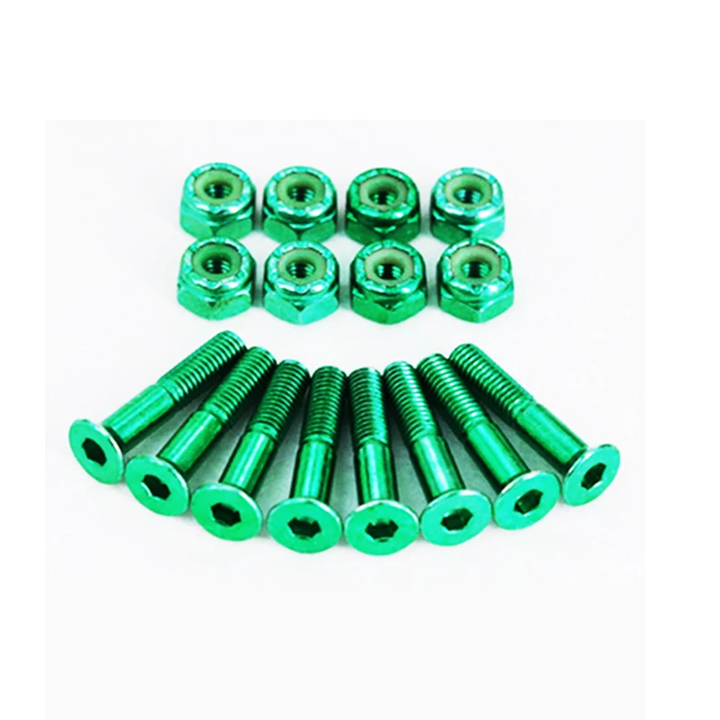 1 set skateboard hardware 25mm Colorful inner Hexagon Carbon Steel Skateboard Bolts and Screws