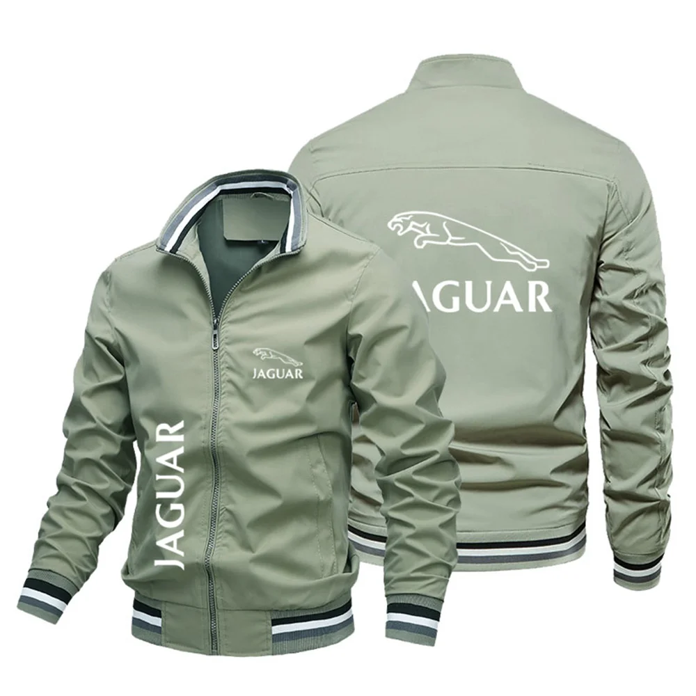 2024 fall and winter new brand car logo jaguar men\'s jacket casual outdoor windproof motorcycle bomber lightweight jacket