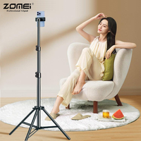 ZOMEI 110cm Live Broadcast Tripod Landing Type Camera Anchor Selfie Light Frame Metal Thermometer Holder Extension tube to 149cm