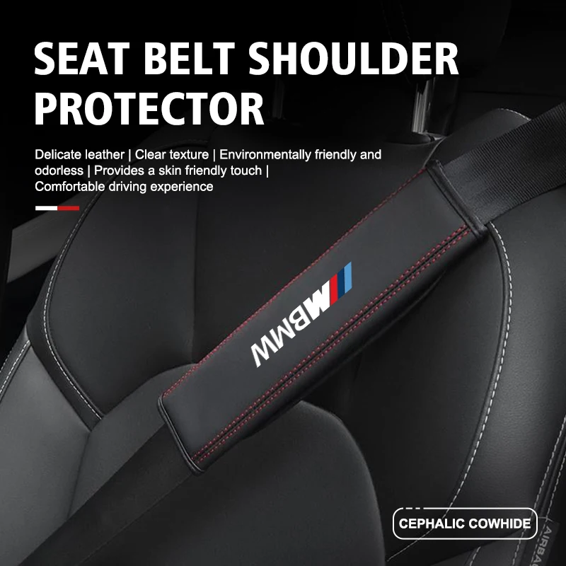 Car Seat Adjustable Safety Belt Shoulder Cover Accessories For BMW X1 X2 X3 X4 X5 X6 X7 G20 G30 6GT E46 E90 E60 F10 E39