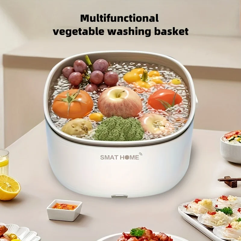 Electric Vegetable And Fruit Washing Machine Food Ultrasonic Washing Bucket Large Capacity Food Grains Purifie Home-appliance