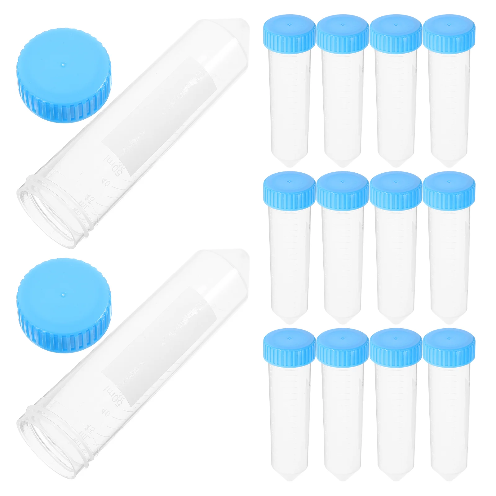 

50PCS 50ml Pointed Head Centrifuge Tube with Screw Sample Supply Blue Centrifuge Tube Container Centrifuge Tube Can