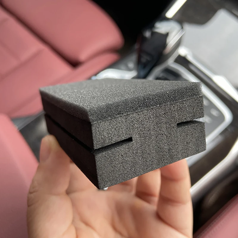 1pc portátil auto pintura de vidro nano-casaco esponja almofada preto estilo de abertura anti-queda design carro revestimento cerâmico aplicador de curativo