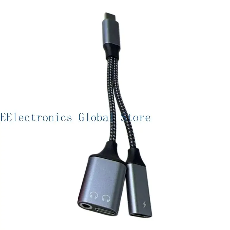 462B Highly Speed 60W Power Delivery Cable USB C to 3.5Mm Music Headphone Adapter For Simultaneous Mobile Devices Use