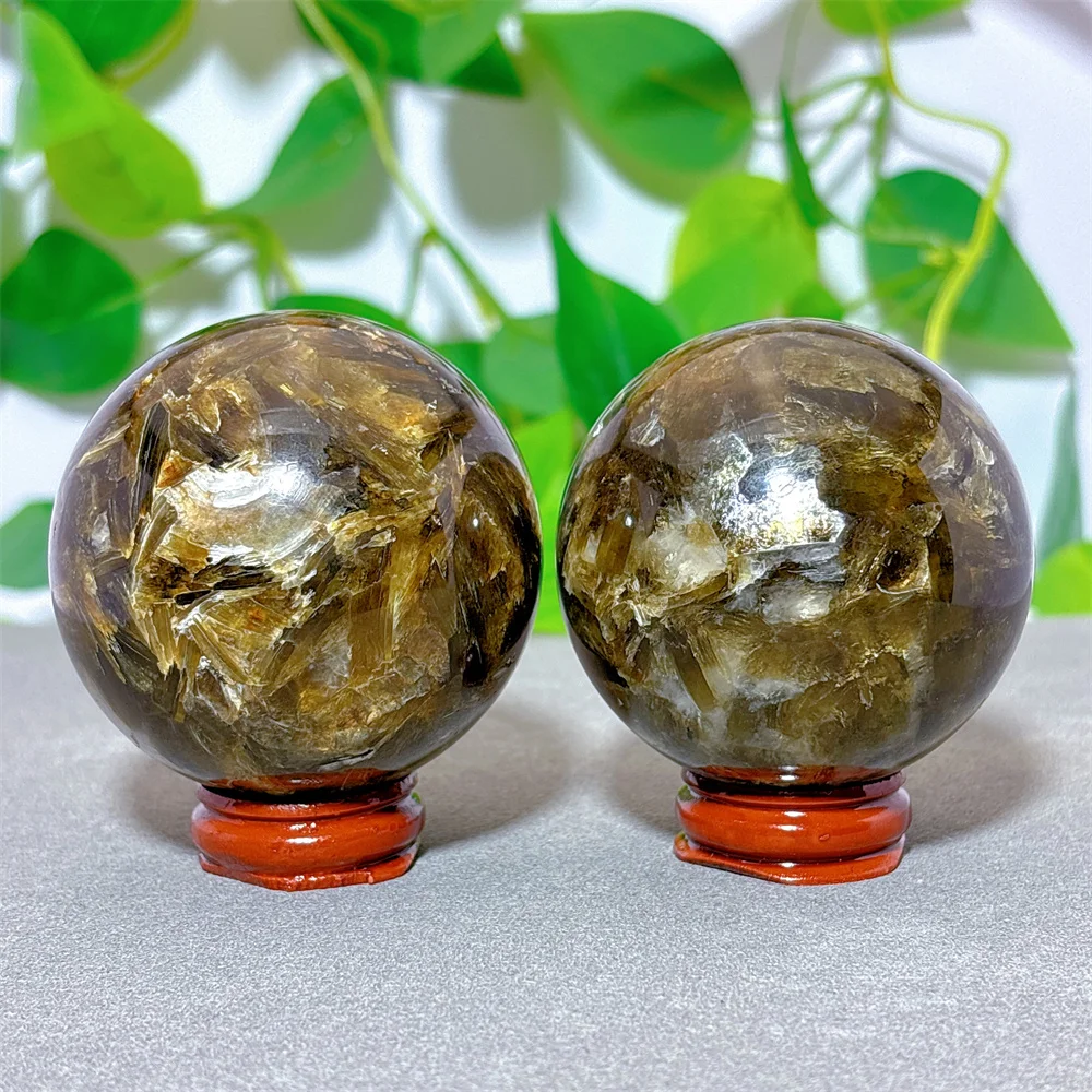 Phlogopite Sphere  Crystal Minerals Quartz Stone Natural Home Decoration Reiki Craft Energy Meditation Spiritual Healing +Stand