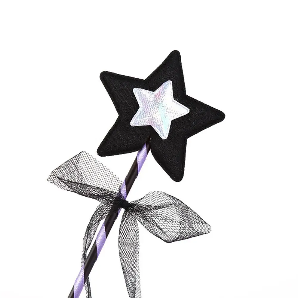 Wedding Dreamlike Star Fairy Wand Girls Wand Five Pointed Star Princess Wand Black Plastic Kids Stick Wand Birthday Gift