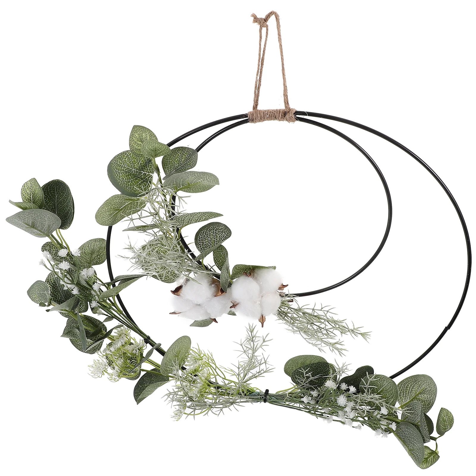 

Cotton Double Ring Wall Hanging Design Wedding Bouquet Decoration Cross-border Artificial Flowers Door Wreath Garland Faux