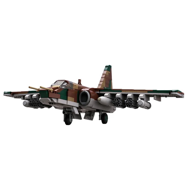 Su-25 Attack Aircraft Model MOC Building Bricks War Equipment Modular Technology Gifts Holiday Assemble Toys Suit Display