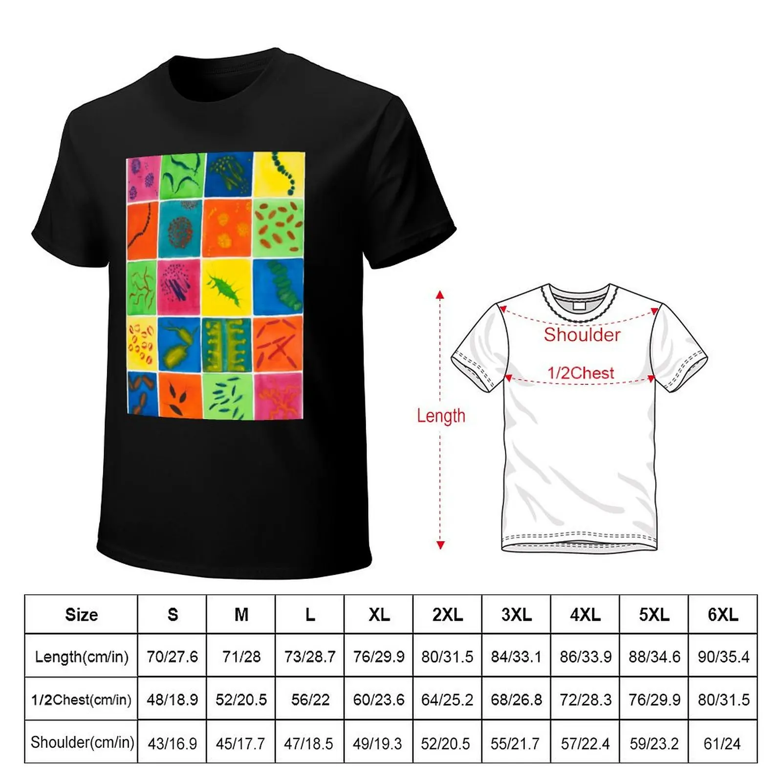Big Bright Bacteria T-Shirt Basic All Season Solid T-Shirt
