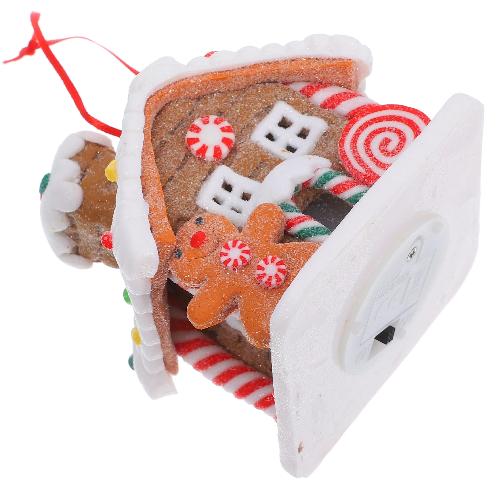 

Светящийся пряничный домик, рождественское украшение, подвесная смола, маленькие украшения из полимерной глины, человек