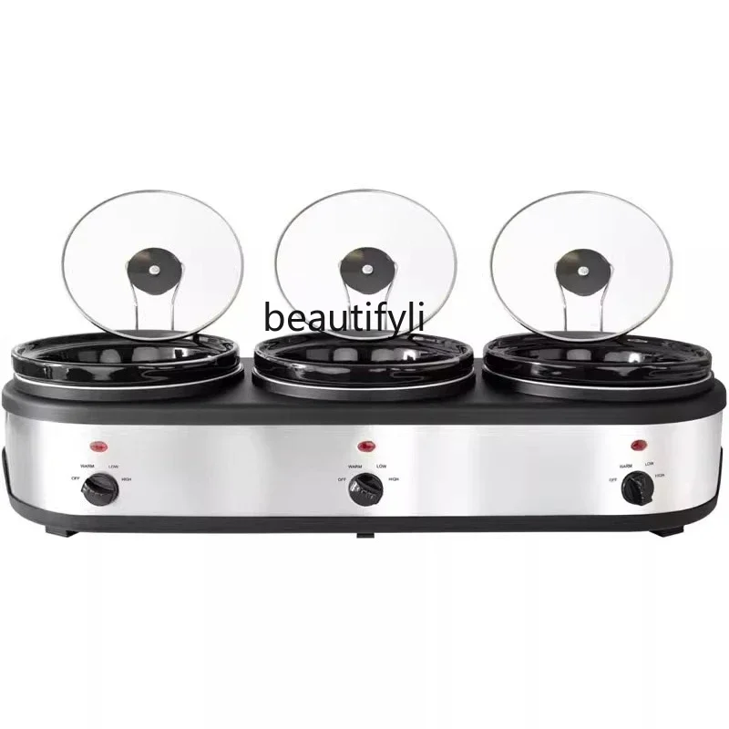 A61 Individual temperature-controlled ceramic slow cooker Electric cooker 3 pots 3 * 2.5L