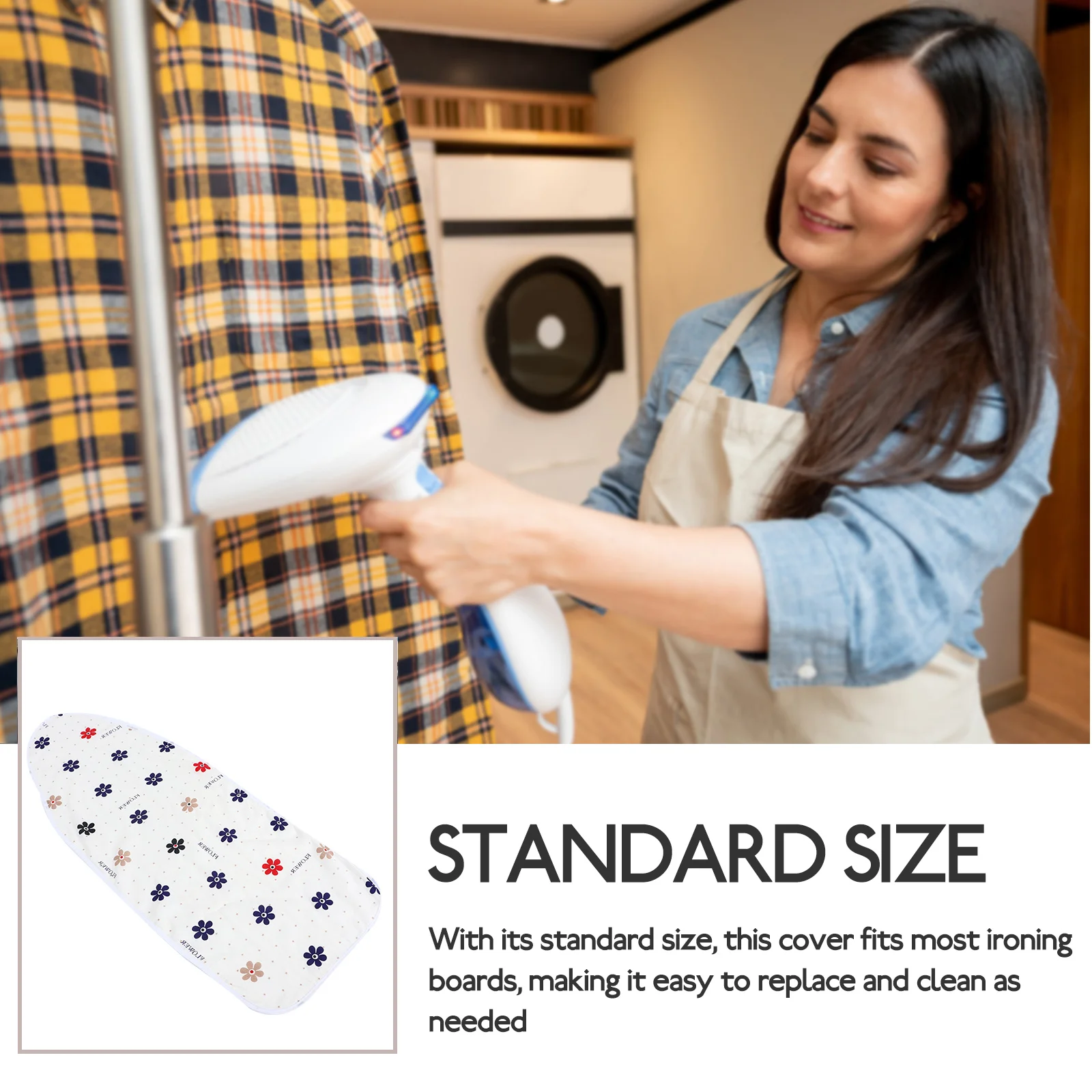 

Board Cover Standard Size Stain Resistant Non-Slip Cotton Fabric Protective Cover Floral Pattern Home Ironing Table
