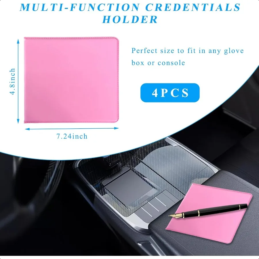 4 قطع من حامل تأمين تسجيل السيارة الأصلي لبطاقة القفازات منظم ملحقات السيارة الداخلية مثالية لمعظم السيارات Tru
