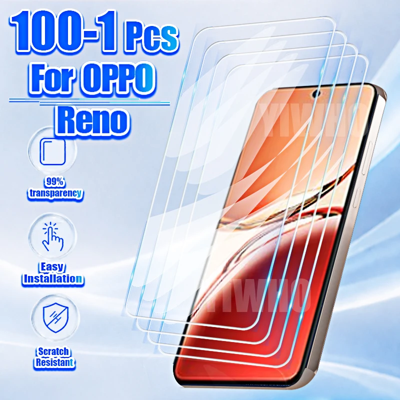 1-100Pcs Protective Tempered Glass for Reno12 F Reno 12 F S FS Pro 12 12pro 12f 4G 5G Screen Protectors Front Case Cover Film