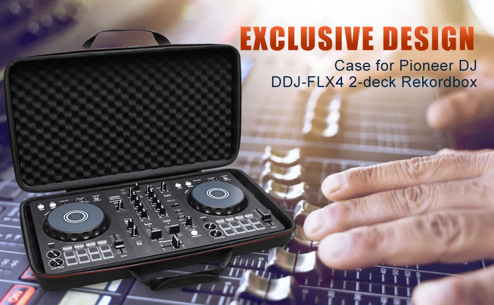 LTGEM Hülle für Pioneer DJ DDJ-FLX4 2-Deck Rekordbox und Serato DJ Controller Musikgerät Aufbewahrungskoffer tragbar – Detail 2