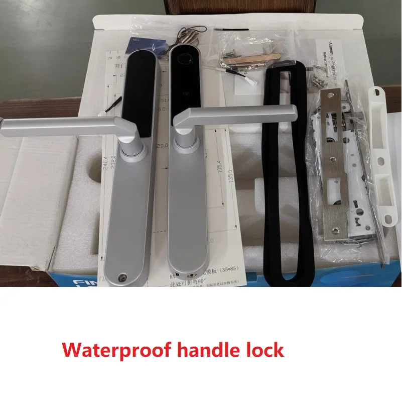 

Smart Fingerprint Door Lock Easy Install Bridge Aluminum Door Lock Handle Waterproof with Tuya TTLOCK App Multiple Mortise Type