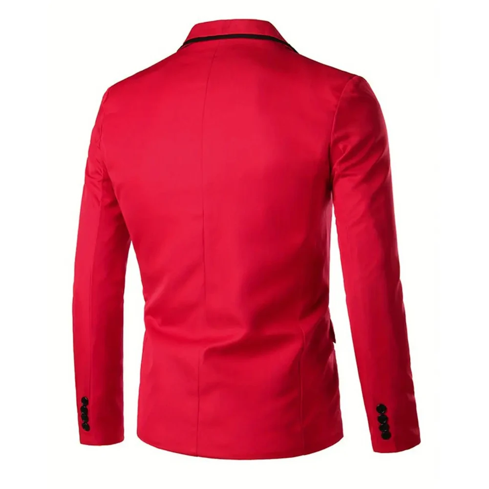 

Mens Slim Fit Business Blazer Jacket with Single Button Closure Designed for Casual Wedding Groom and Formal Events
