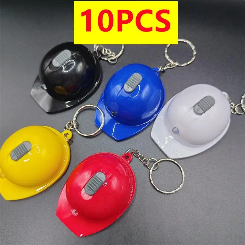 10pcs Helmet Keychain Bottle Opener Beer Knock LED Keychains for Gifts